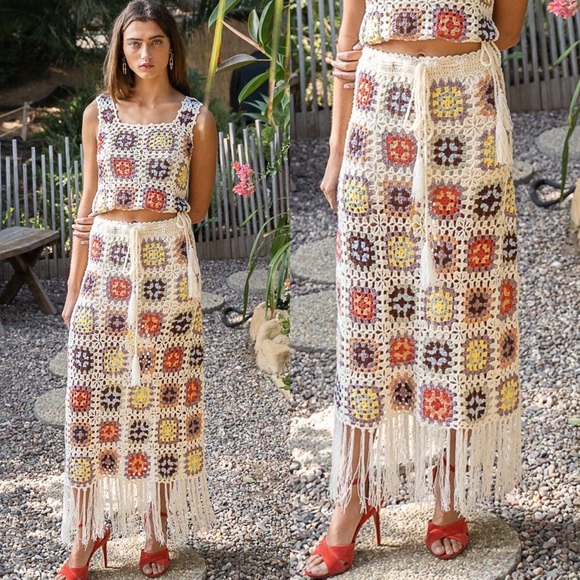Dresses & Skirts - *PREORDER* Dancing In The Desert Crochet Maxi Skirt